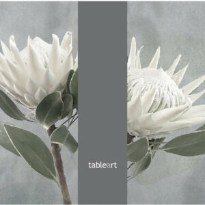 Reusable rectangle placemats: Double White King Protea